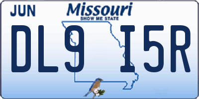 MO license plate DL9I5R