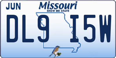 MO license plate DL9I5W