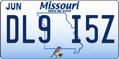 MO license plate DL9I5Z