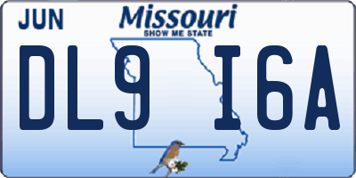 MO license plate DL9I6A