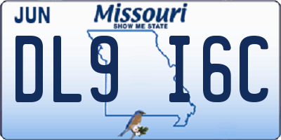 MO license plate DL9I6C