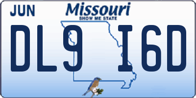 MO license plate DL9I6D
