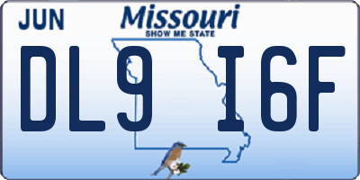 MO license plate DL9I6F