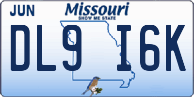 MO license plate DL9I6K