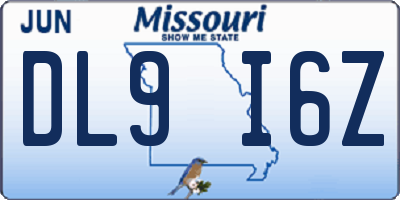 MO license plate DL9I6Z