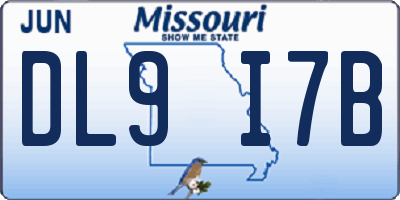 MO license plate DL9I7B