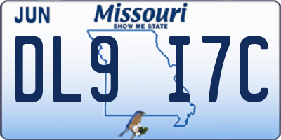 MO license plate DL9I7C
