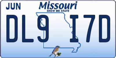 MO license plate DL9I7D