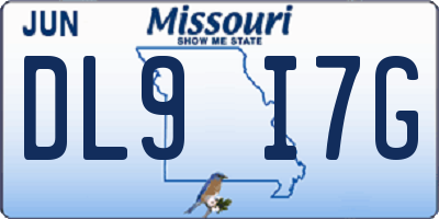 MO license plate DL9I7G
