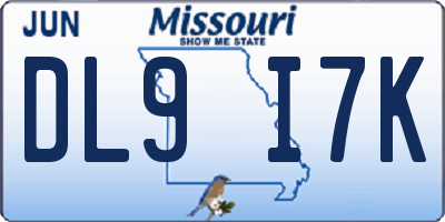 MO license plate DL9I7K