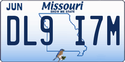 MO license plate DL9I7M