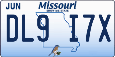 MO license plate DL9I7X