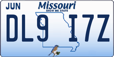 MO license plate DL9I7Z