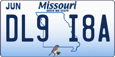MO license plate DL9I8A