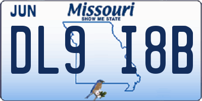 MO license plate DL9I8B