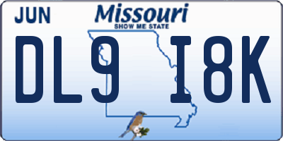 MO license plate DL9I8K