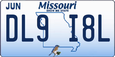 MO license plate DL9I8L