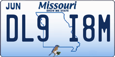 MO license plate DL9I8M