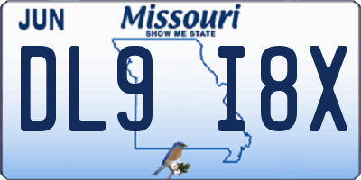 MO license plate DL9I8X
