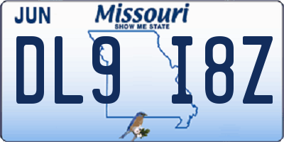 MO license plate DL9I8Z
