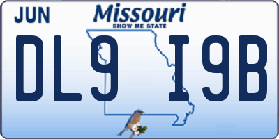 MO license plate DL9I9B