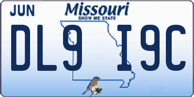 MO license plate DL9I9C
