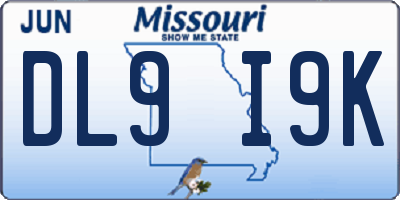 MO license plate DL9I9K