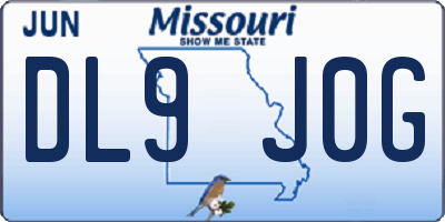 MO license plate DL9J0G
