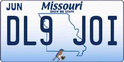 MO license plate DL9J0I
