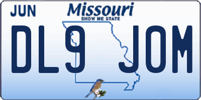 MO license plate DL9J0M
