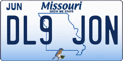 MO license plate DL9J0N