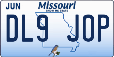 MO license plate DL9J0P