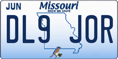 MO license plate DL9J0R
