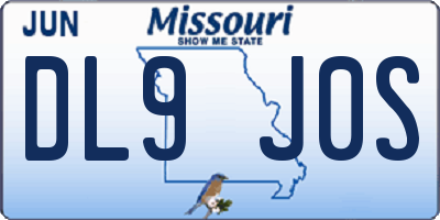 MO license plate DL9J0S