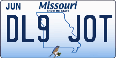 MO license plate DL9J0T