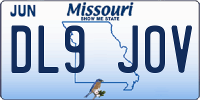 MO license plate DL9J0V