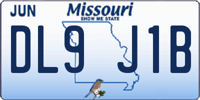 MO license plate DL9J1B