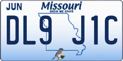 MO license plate DL9J1C