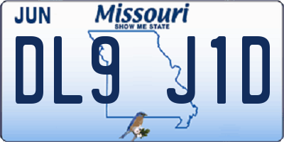 MO license plate DL9J1D