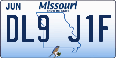 MO license plate DL9J1F