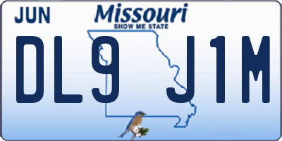 MO license plate DL9J1M