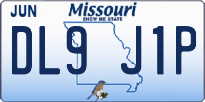MO license plate DL9J1P