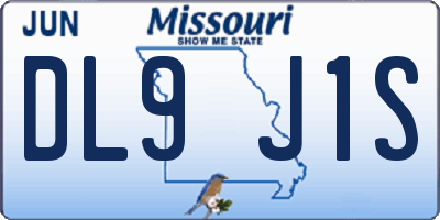 MO license plate DL9J1S