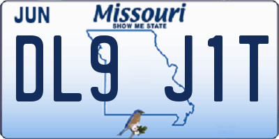 MO license plate DL9J1T