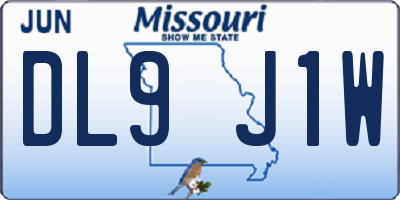 MO license plate DL9J1W