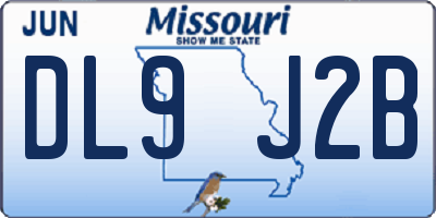 MO license plate DL9J2B