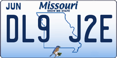 MO license plate DL9J2E