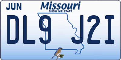 MO license plate DL9J2I