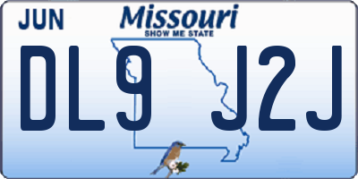 MO license plate DL9J2J
