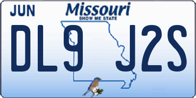 MO license plate DL9J2S